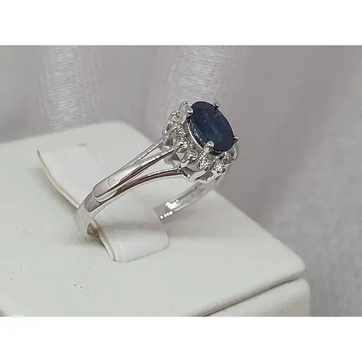 Золотое кольцо с бриллиантами и сапфиром. 11472/1 17 - фото 3