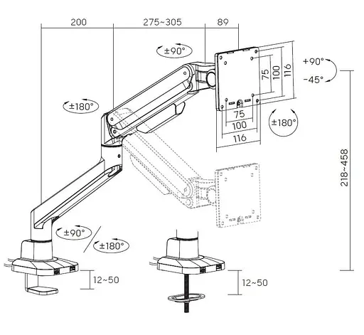 Кронштейн OfficePro MA601B Black MA601B - фото 9