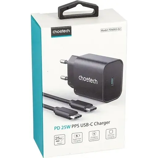 Зарядное устройство для Choetech USB Type-C, 25W, PD+PPS - фото 2