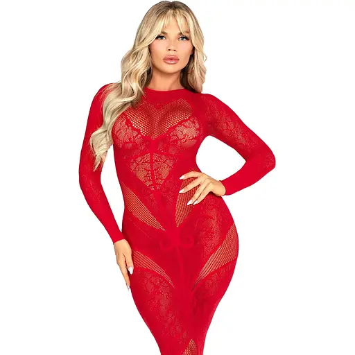 Сукня Leg Avenue Lace and Net Bodycon Gown One Size - фото 2