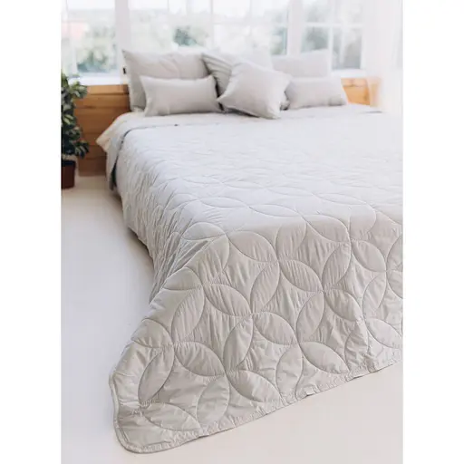 Набір Sonex Hawaii: покривало двостороннє 240х220 см + наволочка 70х50 см 2 шт. світло-сірий (SO102526) - фото 6