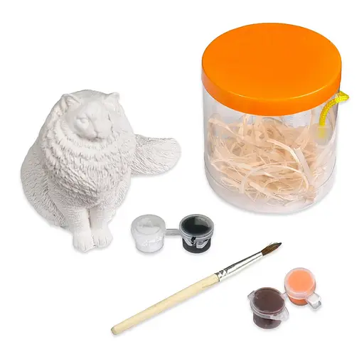 Дитячий набір для творчості розмальовка гіпсової фігурки "Котик" Strateg 30943 - фото 1