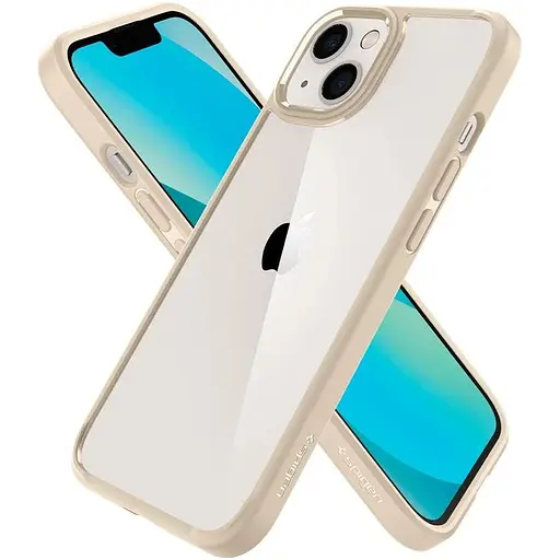 Оригинальный противоударный чехол Spigen Ultra Hybrid для iPhone 13 Mini Sand Baige (ACS03321) Прозрачный - фото 4