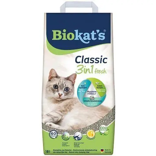 Наполнитель Biokats Classic Fresh 3in1 для кошачьего туалета бентонитовый 18 л - фото 3
