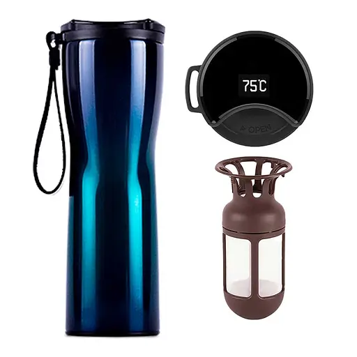 Термокружка Xiaomi Kiss Kiss Fish MOKA Smart Coffee Tumbler 430ml Blue