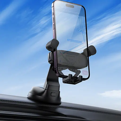 Автотримач Hoco H67 Gamble gravity linkage (center console) Black - фото 4