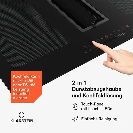 Варильна поверхня індукційна з витяжкою Klarstein Chef-Fusion DownAir (10045557) - фото 8