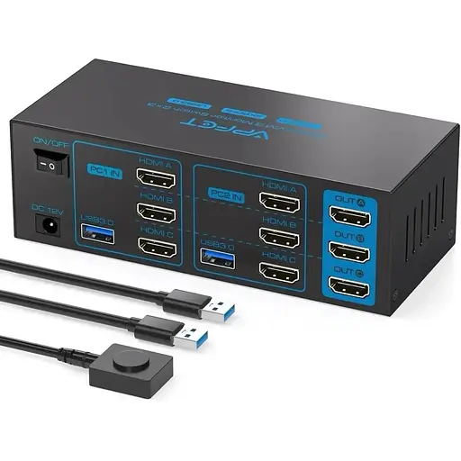 KVM переключатель VPFET HDMI поддержка 4K USB 3.0