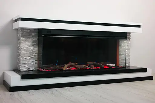 Електричний камін трьохсторонній Binelli Long 3D Bluetooth звук потріскування дров 1500Вт (10081650) - фото 5