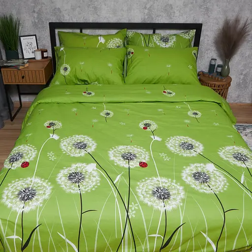 Комплект постільної білизни Moon&Star Бязь Gold Люкс Green Harmony King Size 220x240 наволочки 2х70х70 - фото 2