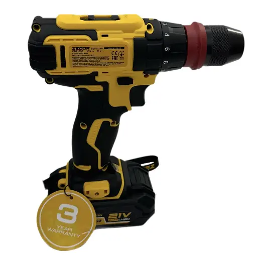 Шуруповерт профессиональный аккумуляторный Zegor CDP-21Q/21В/37 Нм/две скорости/2 батареи 21 В 2 Ач/реверс/подсветка/кейс
 - фото 6