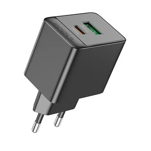 Зарядное устройство - Адаптер сетевой Borofone BAS14A Erudite charger 2 выхода 1USB + 1Type-C 20W черный - фото 5