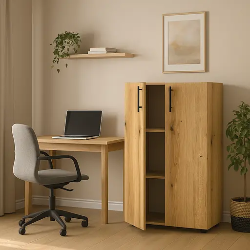 Шкаф для документов средний ОП-612 Orange-Line 700х347х1103 Дуб Эвок прибрежный - фото 3