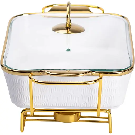 Мармітниця  Yiwuпорцелянова прямокутна 1 л біла HP1013 - фото 3