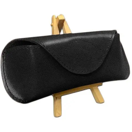 Кожаный чехол для очков BlankNote Краст с клапаном на магните Черный  - фото 1