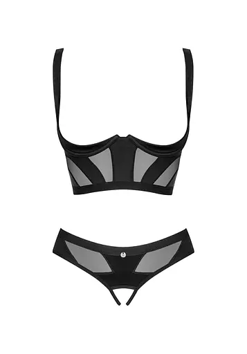 Комплект білизни Obsessive Amoria otwarty XS/S чорний - фото 5