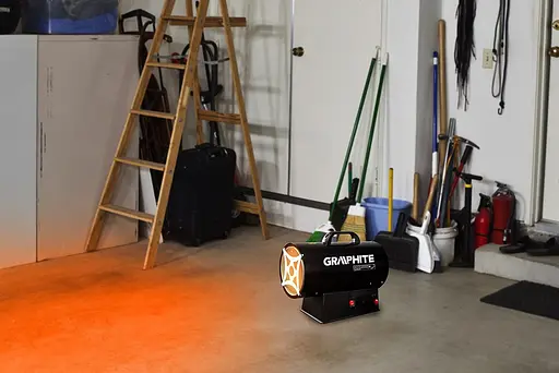 Теплова гармата Graphite газова, акумуляторна 18В, 15кВт, 120м кв, 320м куб/год, чорний, IP24 - фото 2