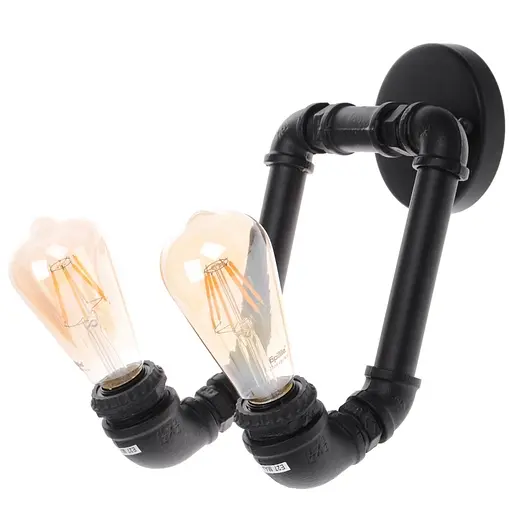 Бра Brille BL-330W/2 E27 BK настінне накладне труби лофт