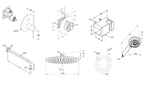 Душова система прихованого монтажу Kludi Bozz хром 386710576 - фото 5