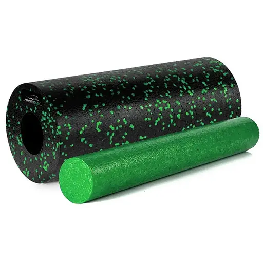 Масажний ролик (роллер) гладкий PowerPlay PP-4348 2 in 1 EPP Foam Roller Чорно/Зелений (33x14 см) (PP_4348_Green_(33*14)) - фото 1
