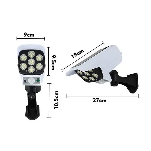 Вуличний накладний світильник Jianlips JLP2178 Сонячна батарея Ліхтар прожектор з пультом Білий/Чорний - фото 3