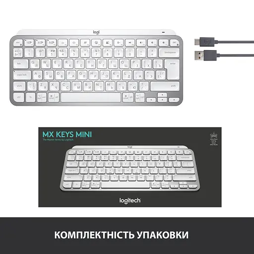 Клавіатура Logitech MX Keys Mini Minimalist Wireless US Pale Grey 920-010499 - фото 10