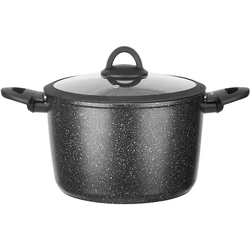 Кастрюля Ringel Zira, с крышкой, высокая, 20 см, 3.5 л, черная (RG-21006-20h) - фото 1
