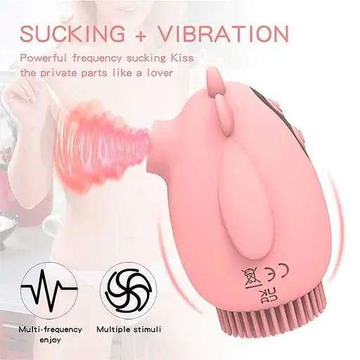 "Бычок" USB вакуумный вибратор-вуманайзер двусторонний для стимуляции клитора Розовый K000736 - фото 4