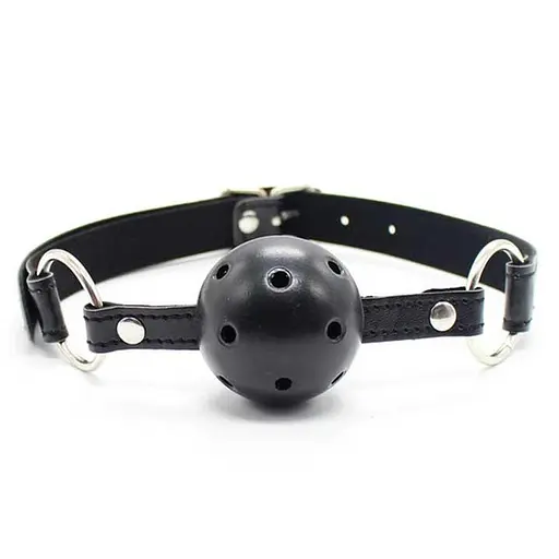 Кляп "Mouth Ball" для BDSM игры Черный K0452-2 - фото 1