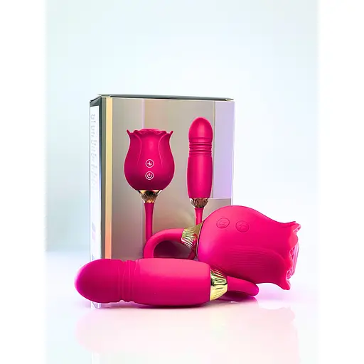 Вибратор Passion двойной вакуумный малиновый (4821002029556) - фото 2