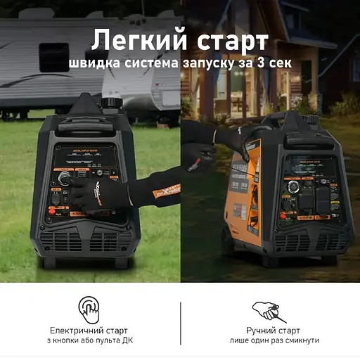 Генератор инверторный газ/бензин MaXpeedingRods 3.5 кВт, Електричний старт/Дистанційний старт/Ручний запуск MXR3500s - фото 6