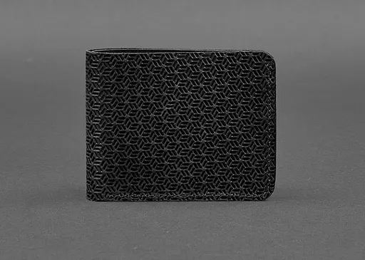 Кожаный портмоне 4.4 (с зажимом) черный Crazy Horse карбон - фото 1