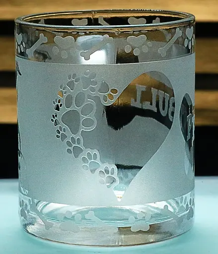 Скляна кружка Пітбуль з гравіюванням   чашка для власника собаки  Подарунок собачнику - фото 2