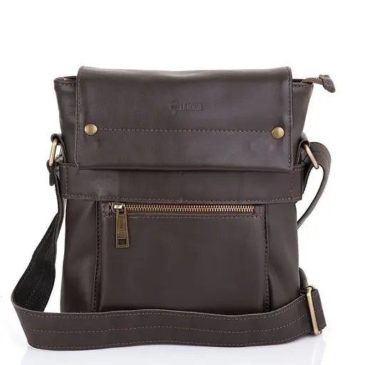 Чоловіча шкіряна сумка через плече TARWA 24х30х6 см sum0028346 - фото 2