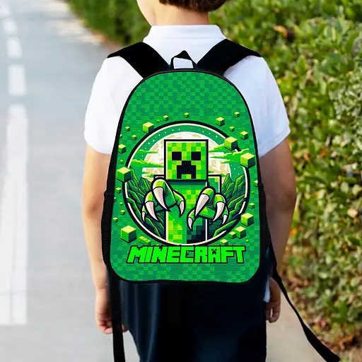 Рюкзак детский майнкрафт Крипер "Minecraft" 34х27см, городской ранец для мальчика (00523)