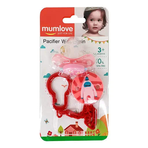 Детский набор Цепочка с пустышкой MGZ-0502(Red) с крышкой - фото 2