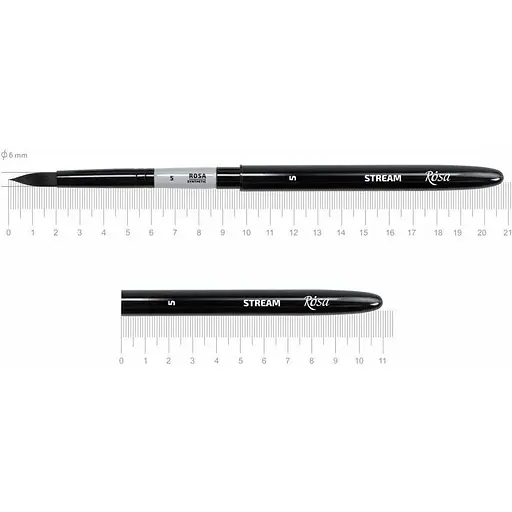 Пензель синтетика кругла TRAVEL BRUSH STREAM 158 № 5 коротка ручка Rosa