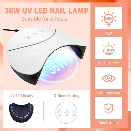 Набір гель-лаків для нігтів VANREESA 16 кольорів з УФ-лампою для нігтів - фото 7