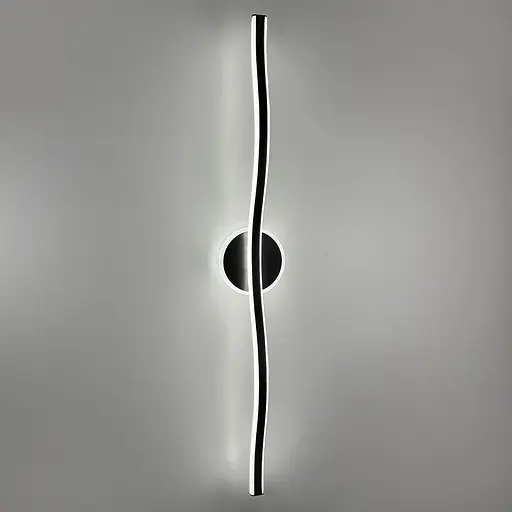 Чорне видовжене хвилеподібне бра 80 см 4000K Арт. WB 31/800 BK Line F - фото 5