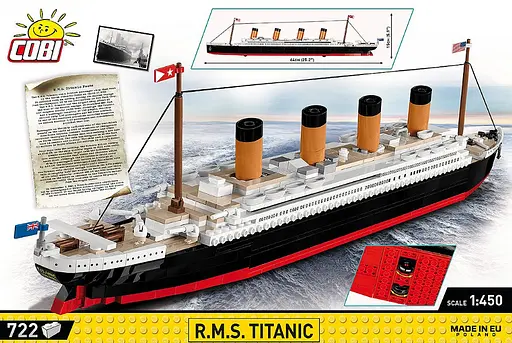 Конструктор COBI R.M.S. Titanic 1:450 (722 деталі) — Велика модель Титаніка 64 см - фото 5