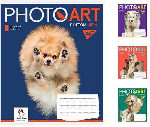 Зошити учнівські 18 аркушів клітинка. YES Photoart, 25 шт. в упаковці