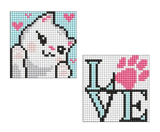 Набір з алмазною мозаїкою на магнітній основі для дітей Мила кішечка, 9x9 см, AMS1046