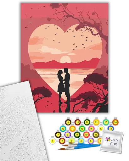 Набор для росписи ArtCraft Силуэт любви 40 x 50 см (11066-AC) - фото 2
