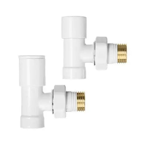 Комплект радіаторних кутових кранів Karro KR-32000 верхні 1/2" Білий 30412 - фото 1