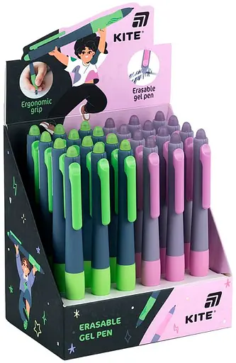 Ручка гелева Kite автоматична пиши-стирай синя (K25-100) - фото 2