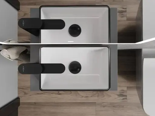 Умивальник Mexen Nadia 36 white black Edge накладний MEX-21613607, Білий - фото 4