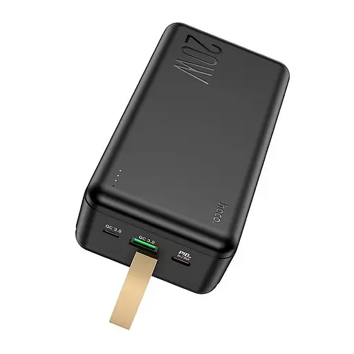 Зовнішній акумулятор Hoco J87B Tacker power bank 30000mAh 3 виходи чорний - фото 2