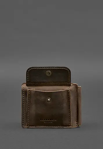 Кожаный портмоне 13.0 зажим темно-коричневый Crazy Horse - фото 7