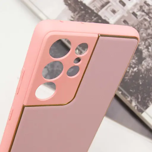 Шкіряний чохол Xshield для Samsung Galaxy S21 Ultra Рожевий / Pink - фото 5