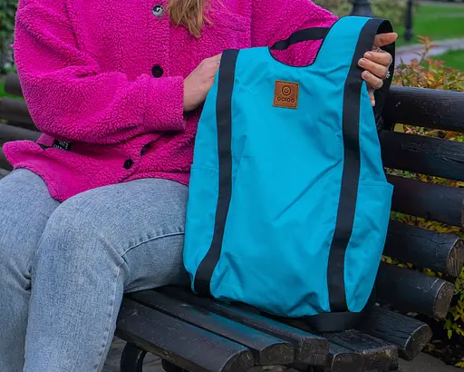 Рюкзак-антивор OOLOO Капля 45х27х14 см, голубой FL-313/306 - фото 7